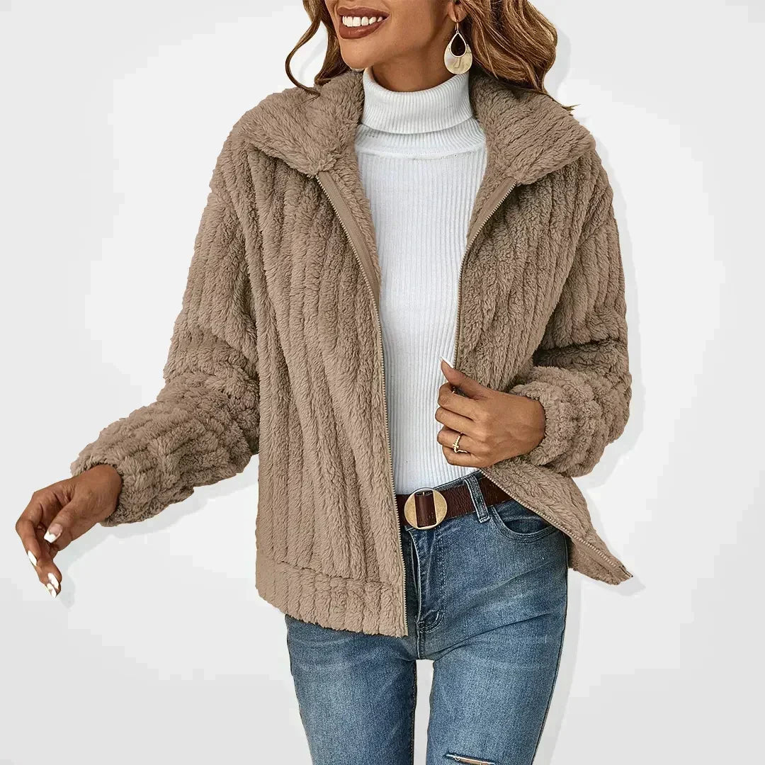 Dagmar | Women's Teddy Fleece Jacket with Zip Front