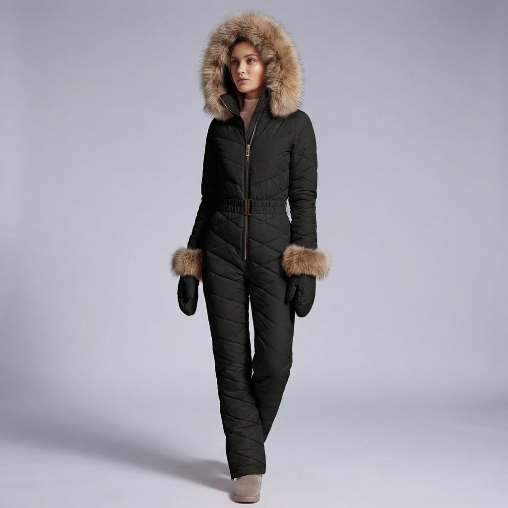 Llinos | Women's One-Piece Ski Suit with Hood & Snow Skirt – Water-Repellent