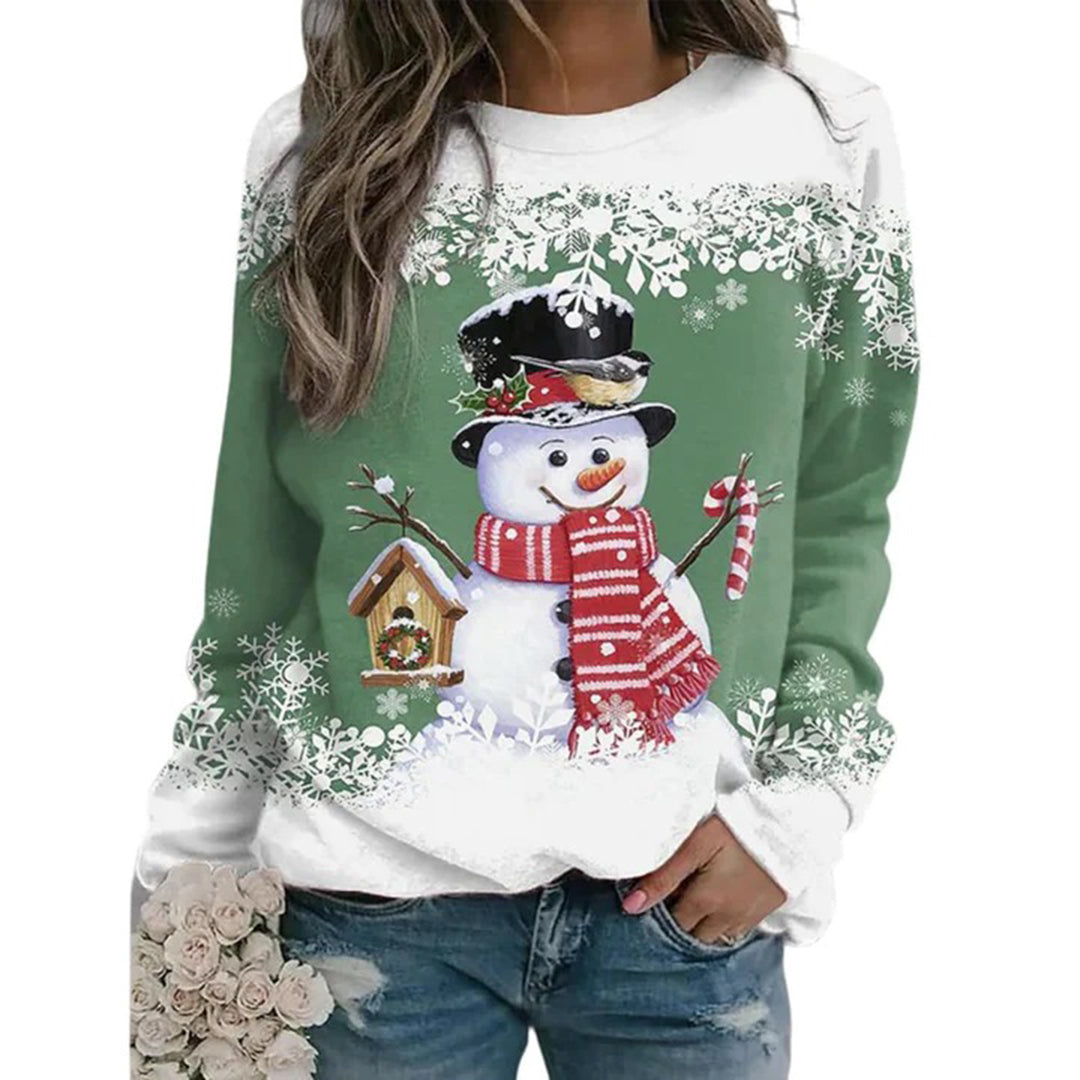 Runa | Women's Festive Snowman Christmas Jumper in Soft Midweight Knit