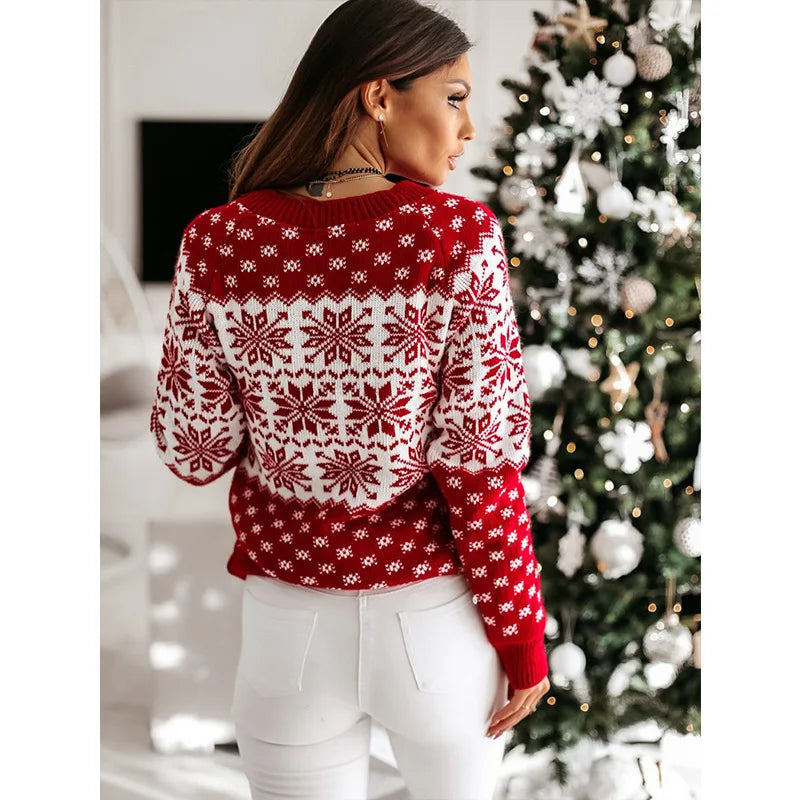 Lilian | Women's Nordic Fair Isle Ribbed Knit Christmas Jumper
