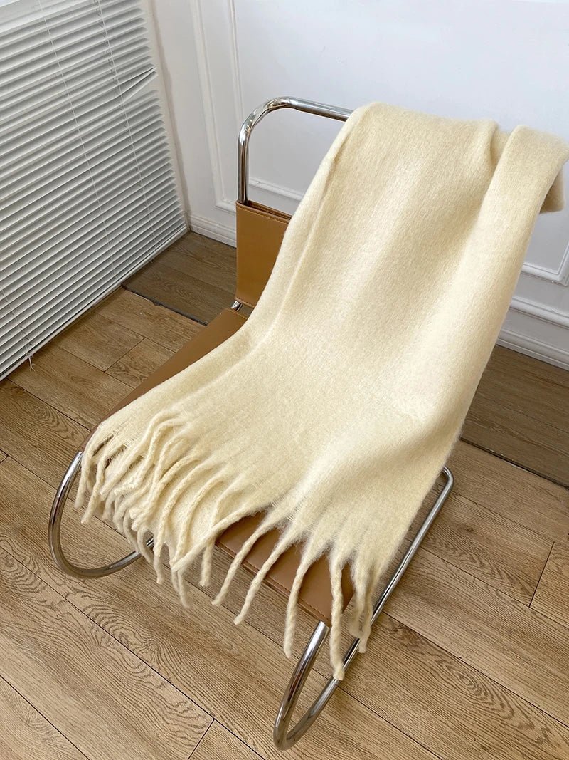 Arabella | Women's Long Fringe Winter Cotton Scarf with Tassels