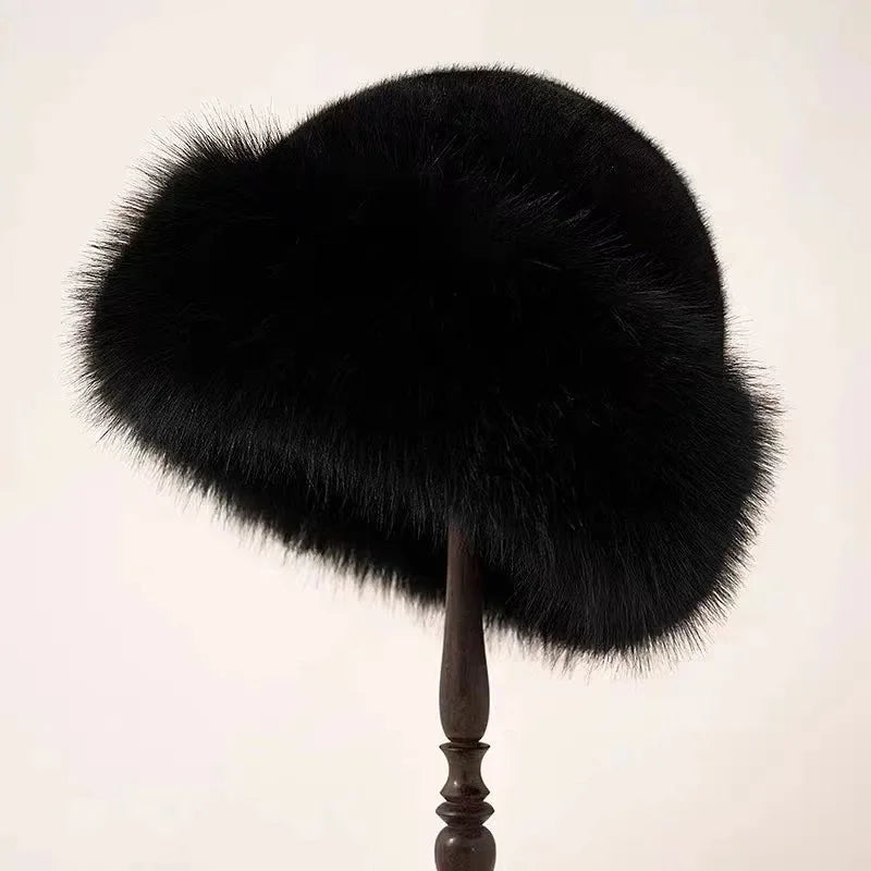 Liv | Women's Faux Fur Winter Hat with Wide Cuffed Brim