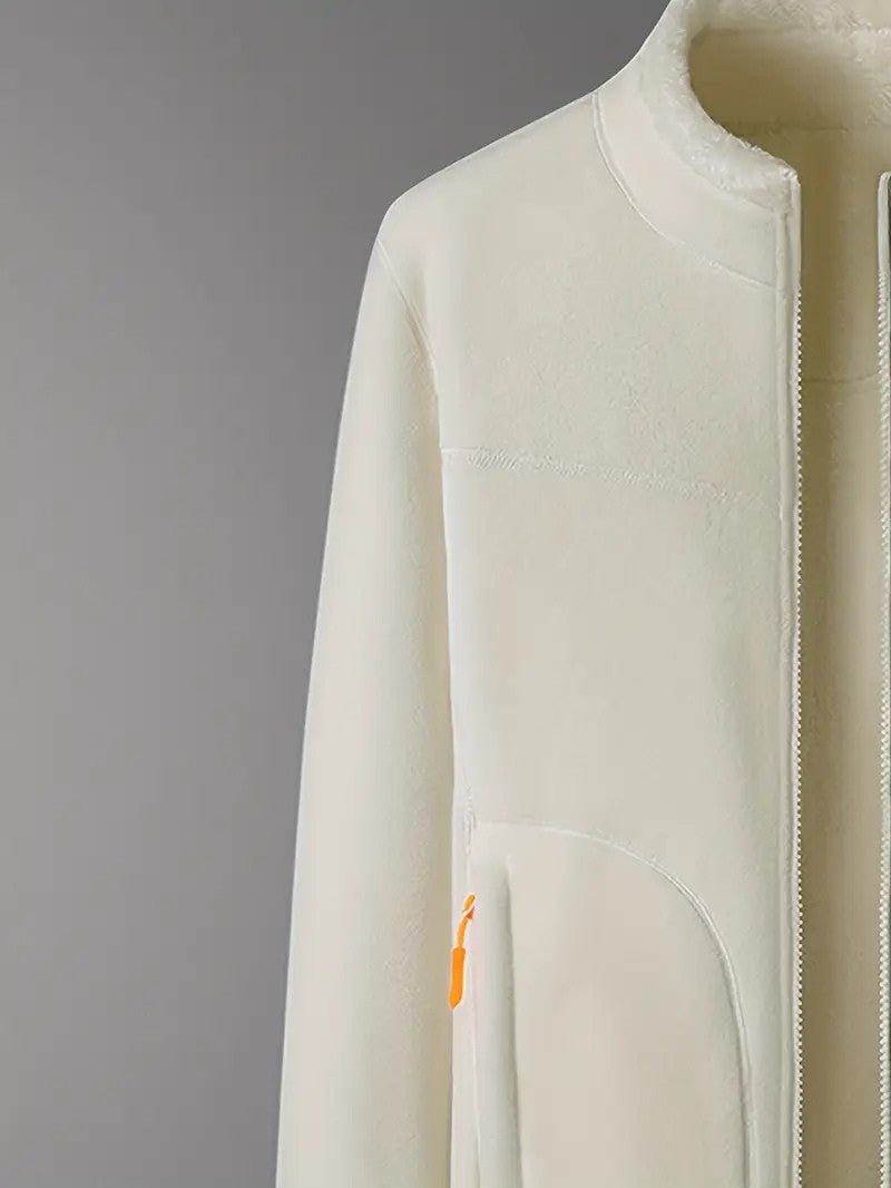 Delyth | Women's Reversible Fluffy Winter Jacket with Stand Collar