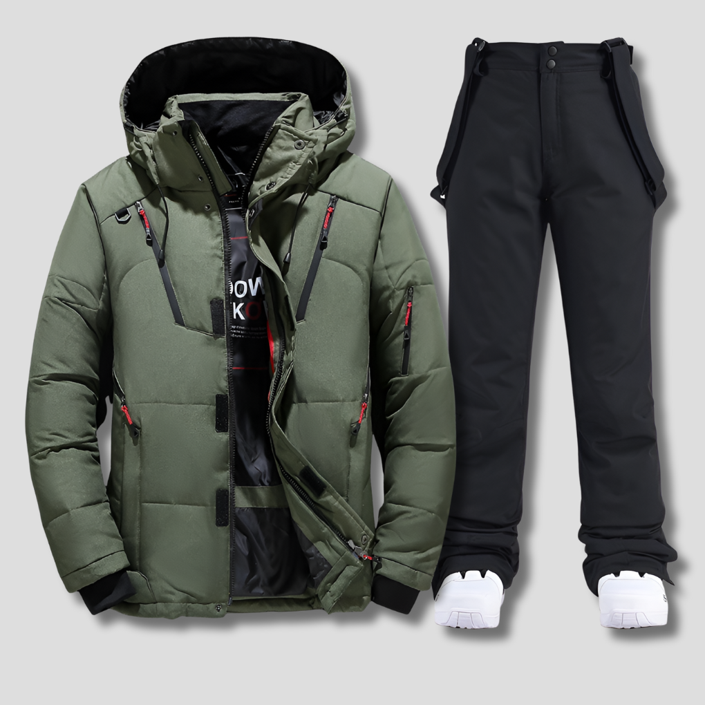 Amelie | Women's Ski Suit with Hooded Jacket & Snow Trousers – Storm Flap, Water-Resistant Finish