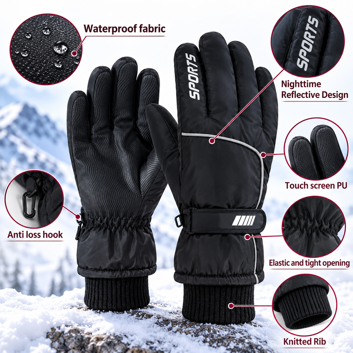 Siri | Women's Insulated Touchscreen Ski Gloves