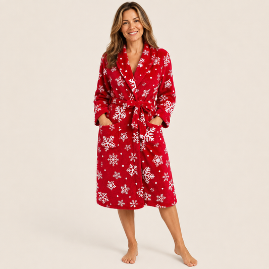 Tamsin | Women's Long Fleece Dressing Gown with Shawl Collar