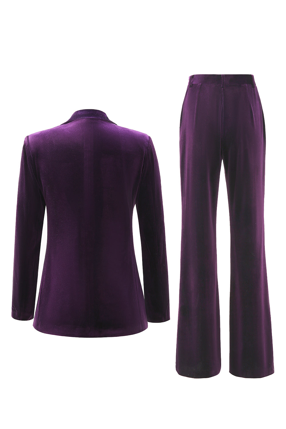 Rosamund | Women's Velvet Two-Piece Suit with Peak Lapel Blazer