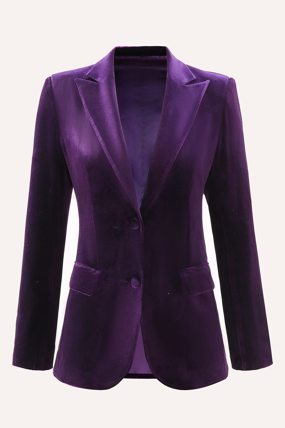 Rosamund | Women's Velvet Two-Piece Suit with Peak Lapel Blazer