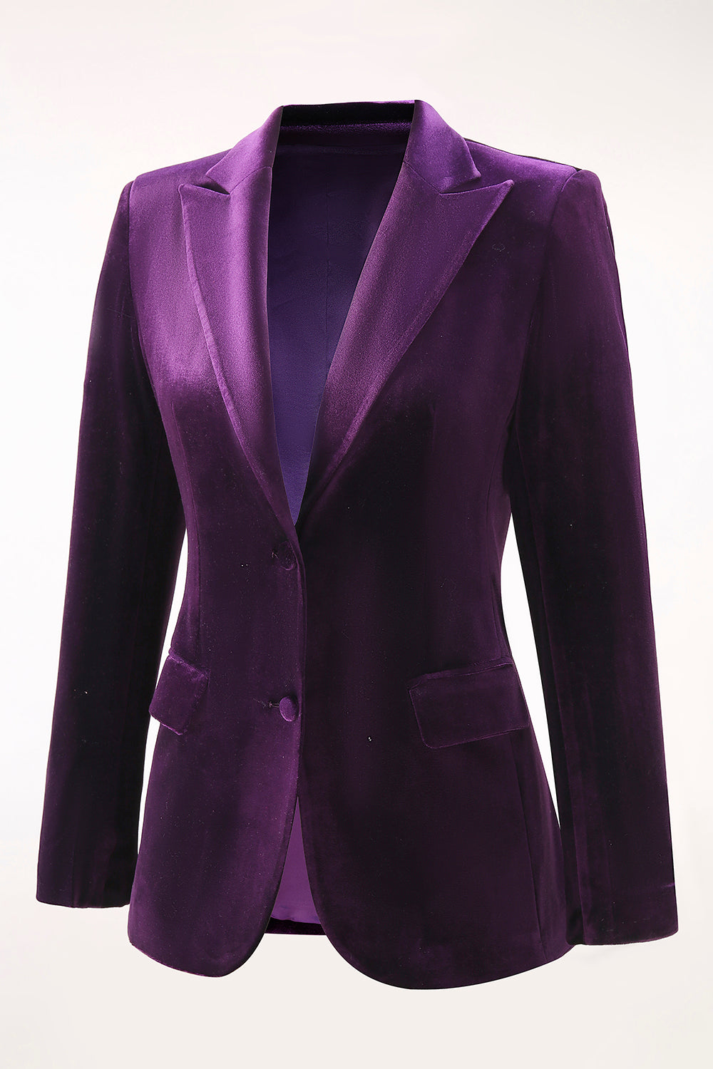 Rosamund | Women's Velvet Two-Piece Suit with Peak Lapel Blazer