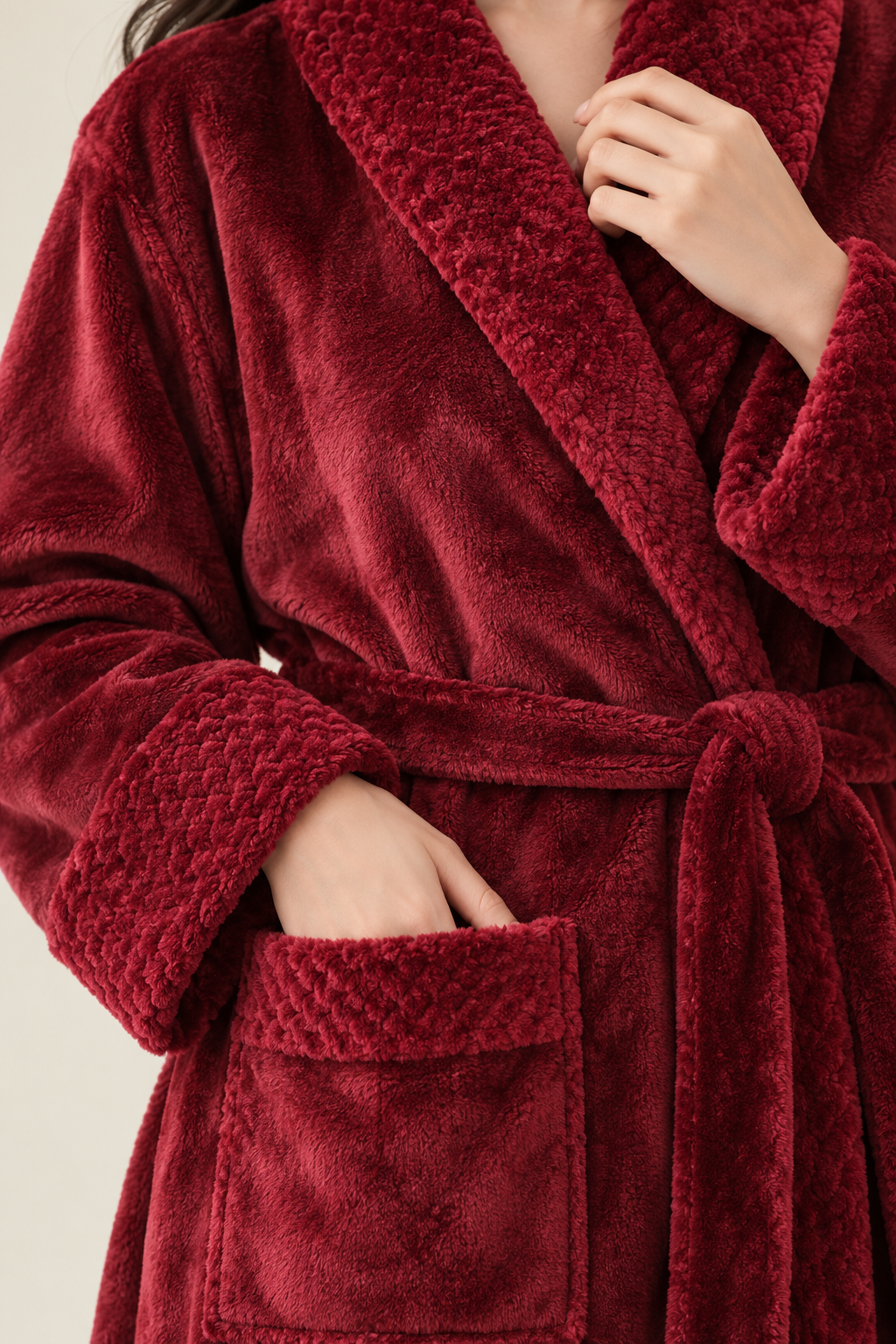 Isolde | Women's Long Plush Fleece Dressing Gown with Pockets