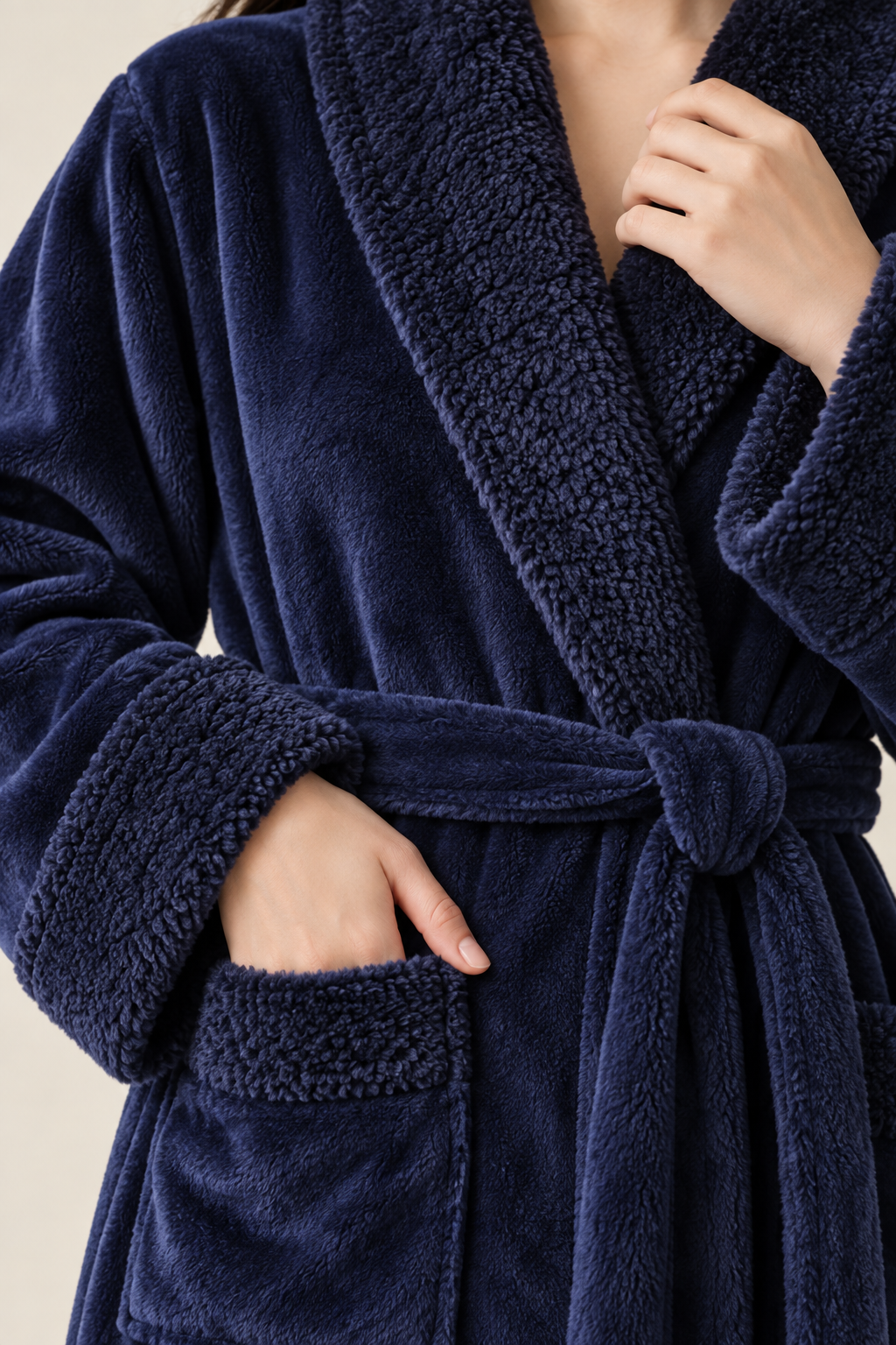 Isolde | Women's Long Plush Fleece Dressing Gown with Pockets
