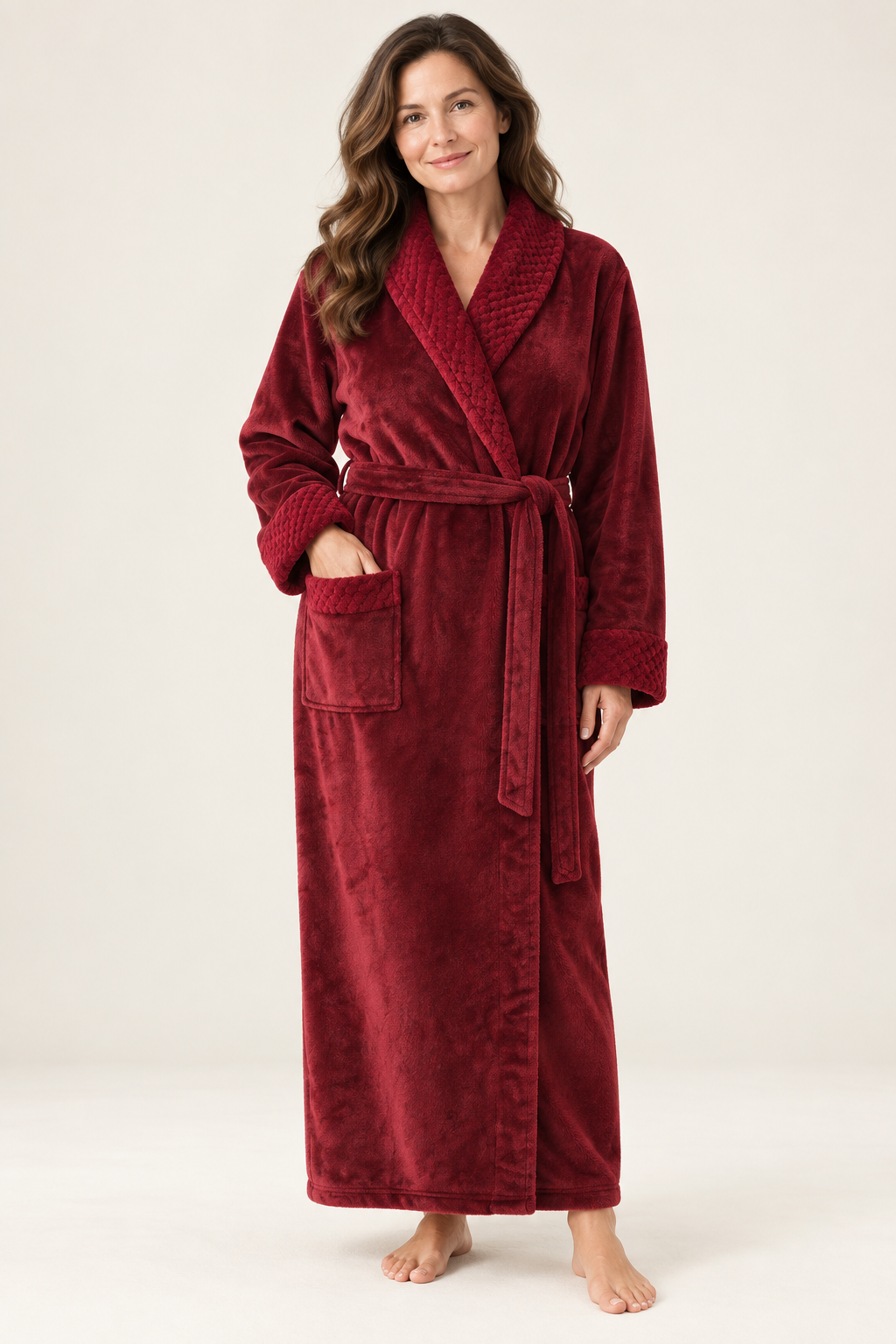 Isolde | Women's Long Plush Fleece Dressing Gown with Pockets