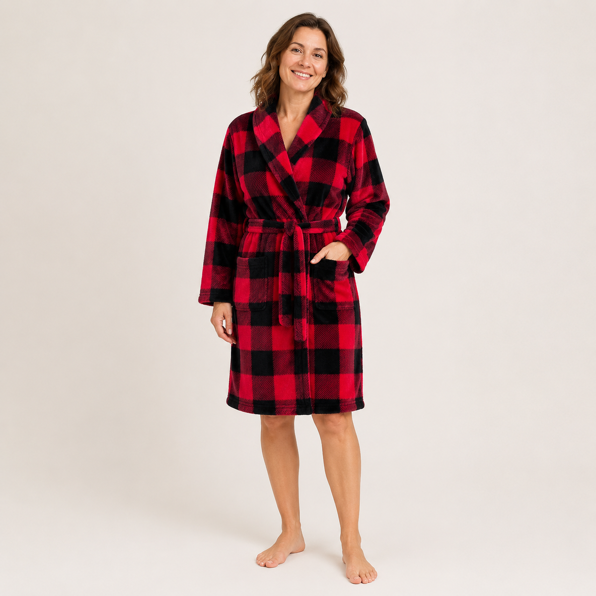 Tamsin | Women's Long Fleece Dressing Gown with Shawl Collar