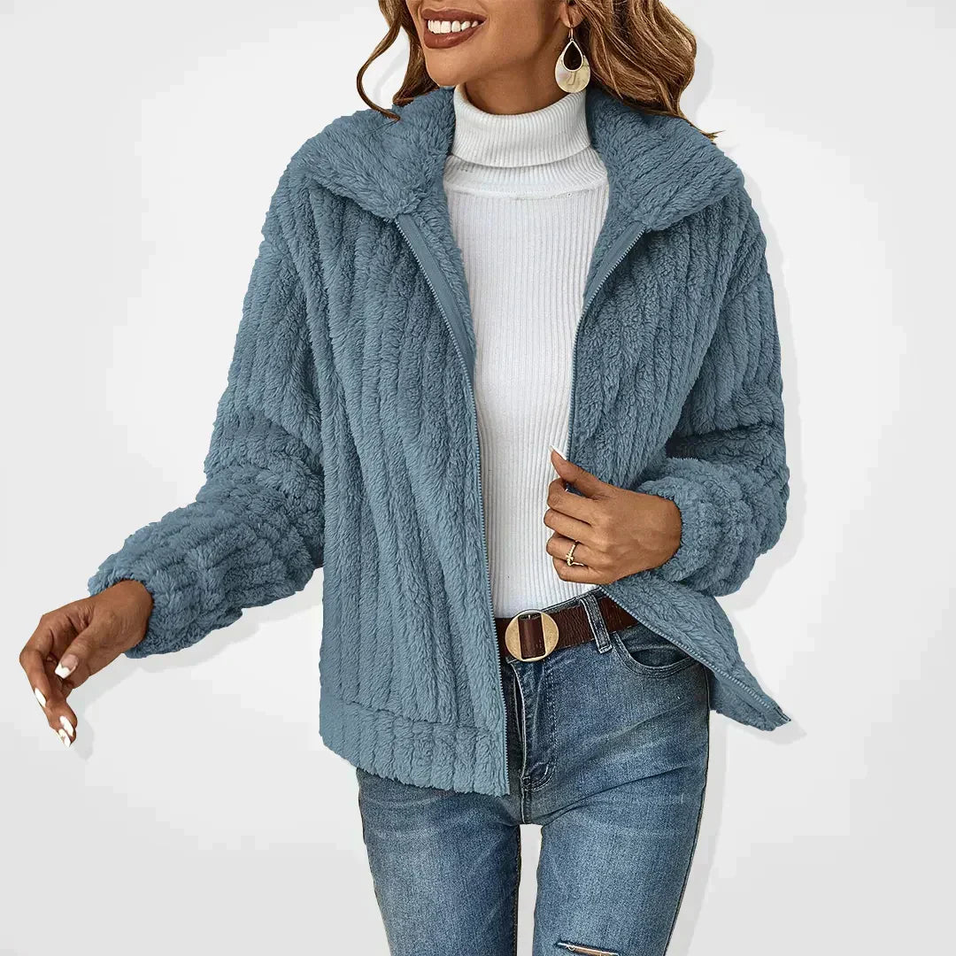 Dagmar | Women's Teddy Fleece Jacket with Zip Front
