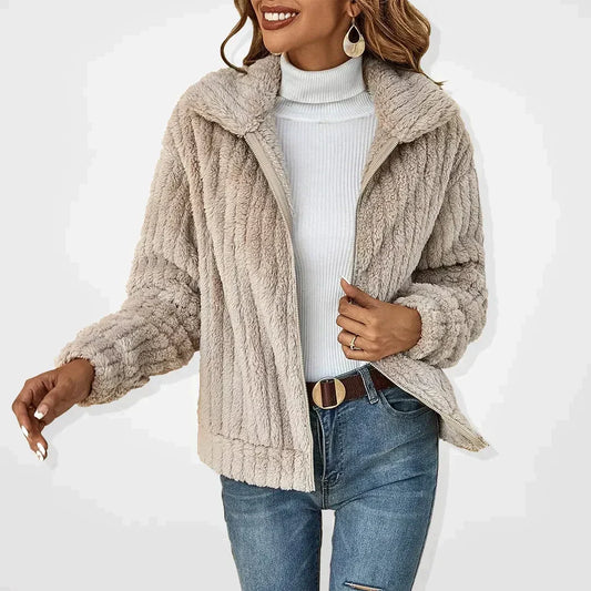 Dagmar | Women's Teddy Fleece Jacket with Zip Front