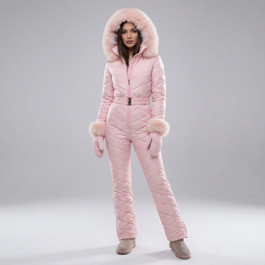 Llinos | Women's One-Piece Ski Suit with Hood & Snow Skirt – Water-Repellent