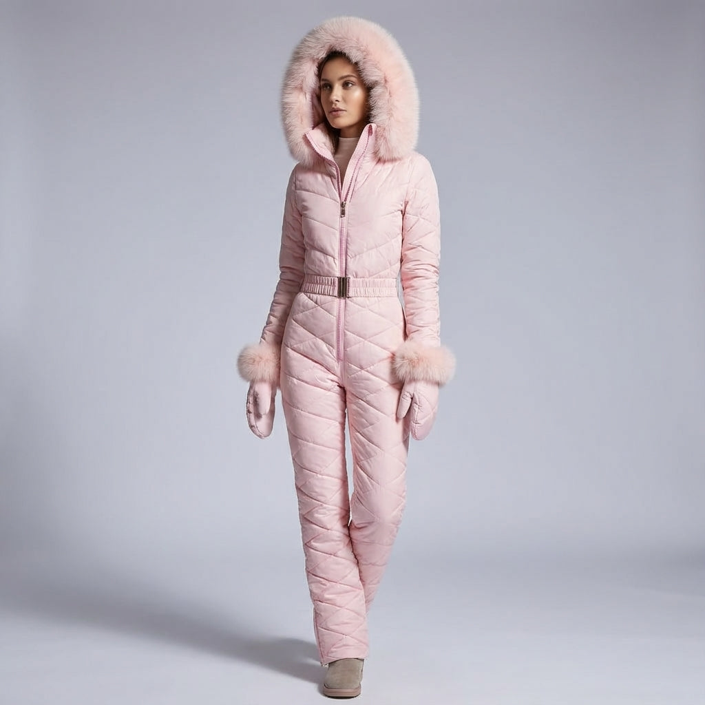 Llinos | Women's One-Piece Ski Suit with Hood & Snow Skirt – Water-Repellent