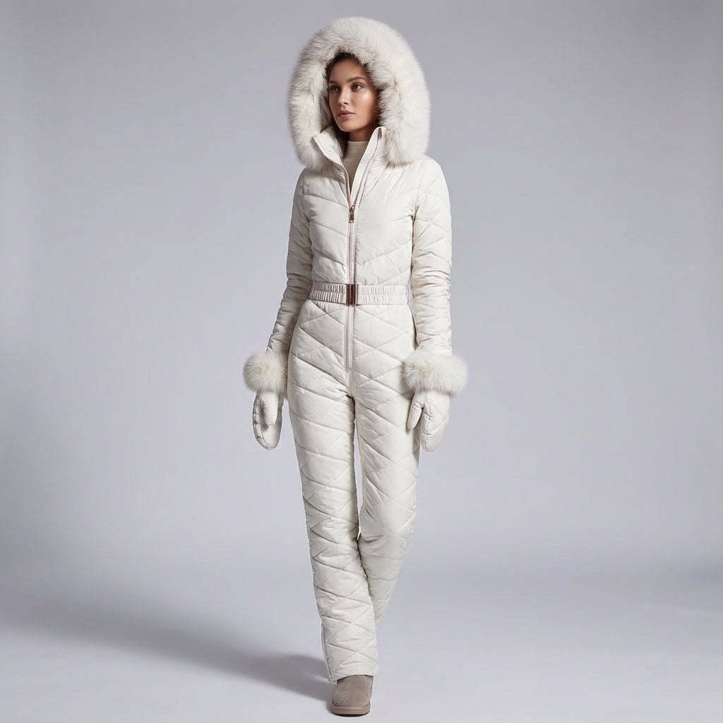 Llinos | Women's One-Piece Ski Suit with Hood & Snow Skirt – Water-Repellent