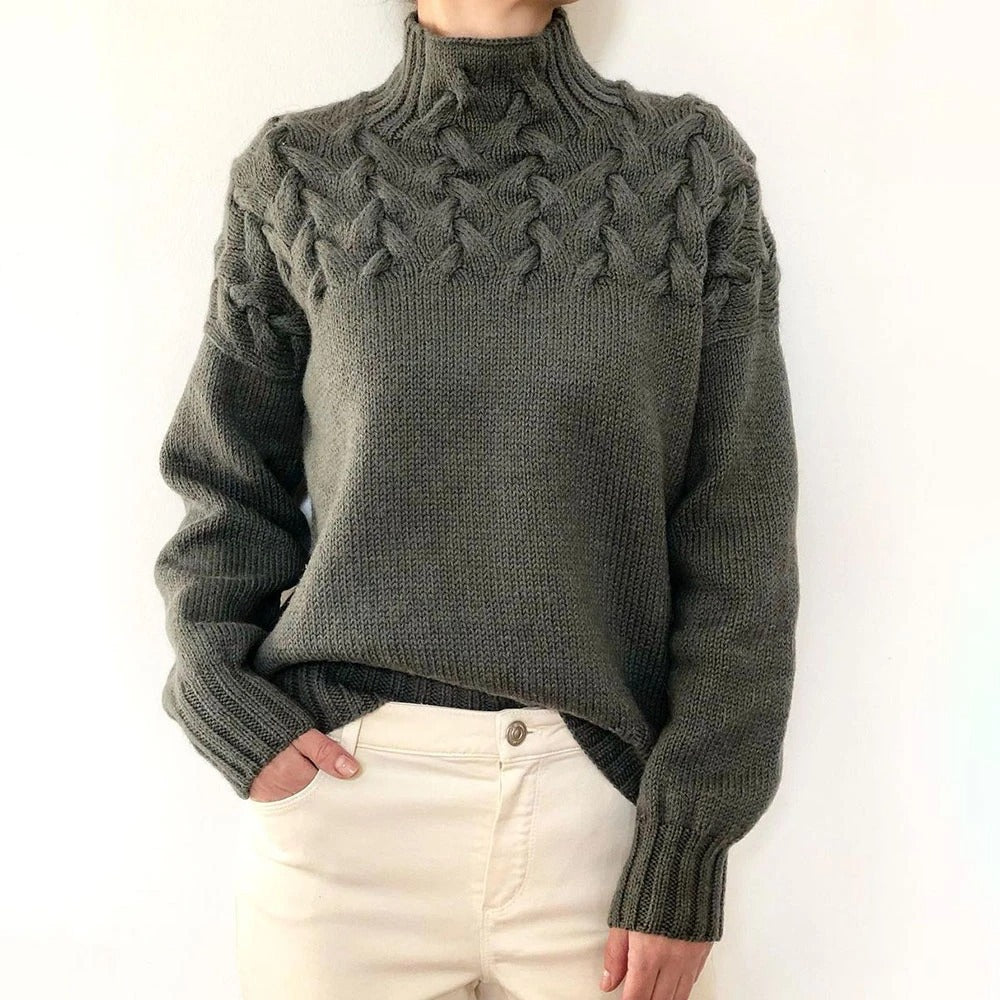 Tova | Women's Cable-Knit Roll-Neck Relaxed Jumper