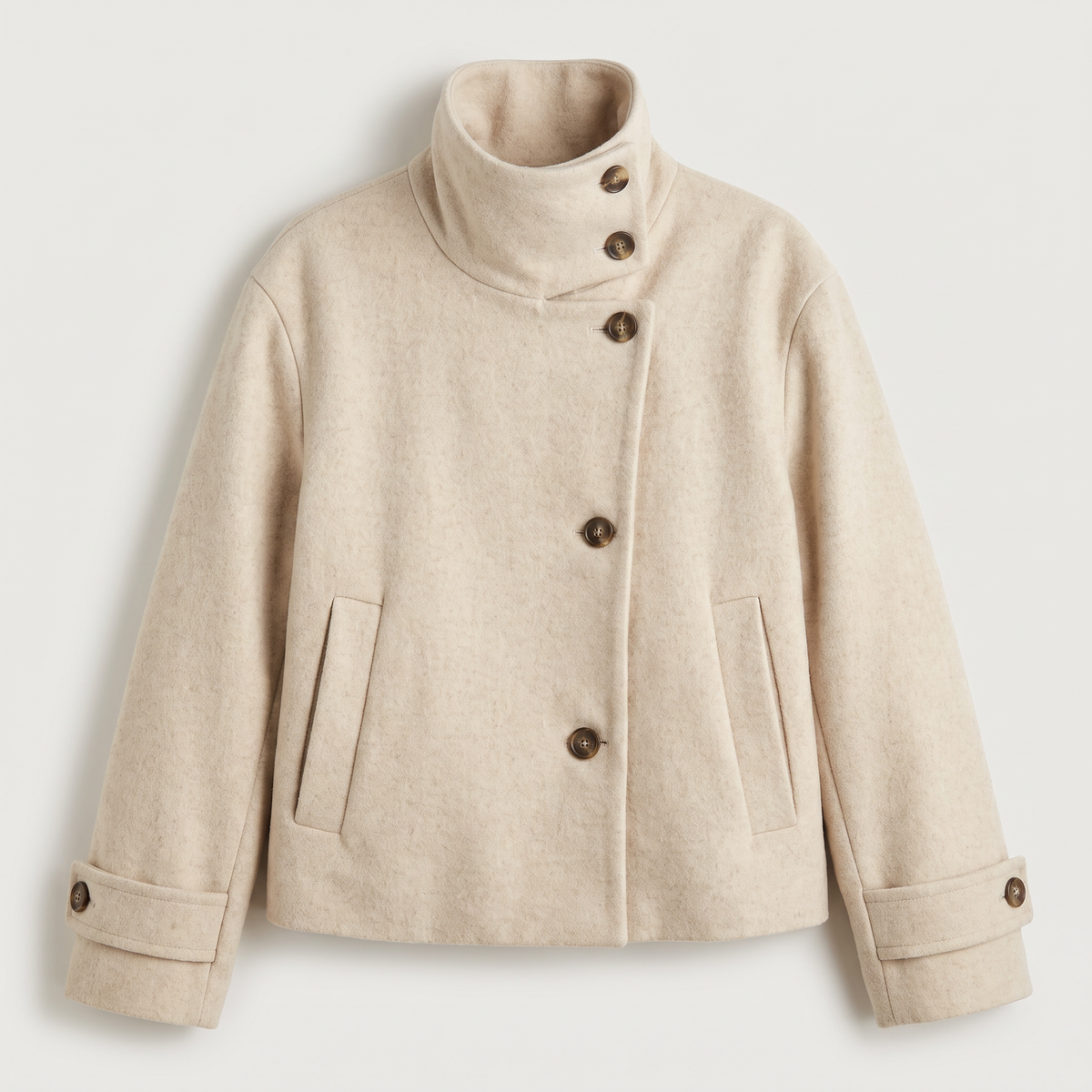 Fenna | Women's Funnel Neck Button-Front Jacket