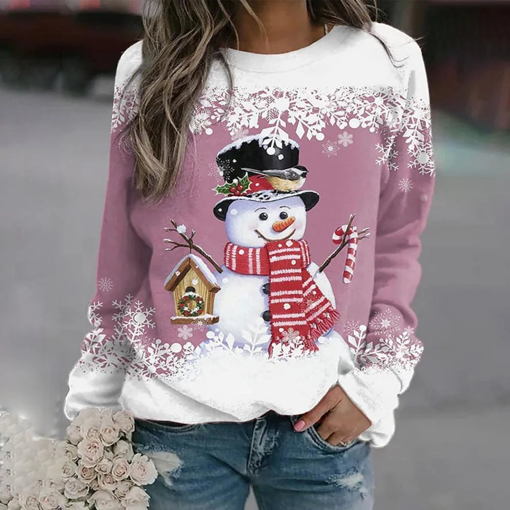 Runa | Women's Festive Snowman Christmas Jumper in Soft Midweight Knit