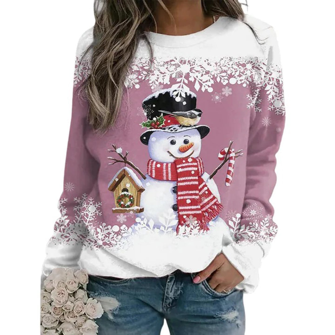 Runa | Women's Festive Snowman Christmas Jumper in Soft Midweight Knit
