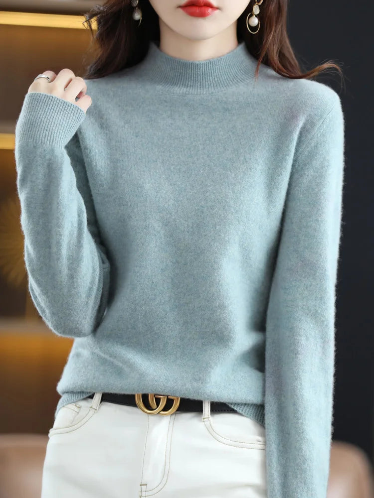 Aveline | Women's Ribbed Mock Neck Jumper