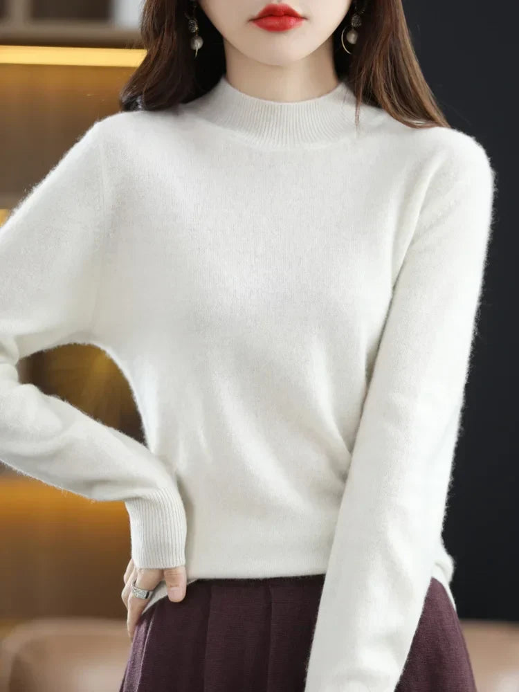 Aveline | Women's Ribbed Mock Neck Jumper