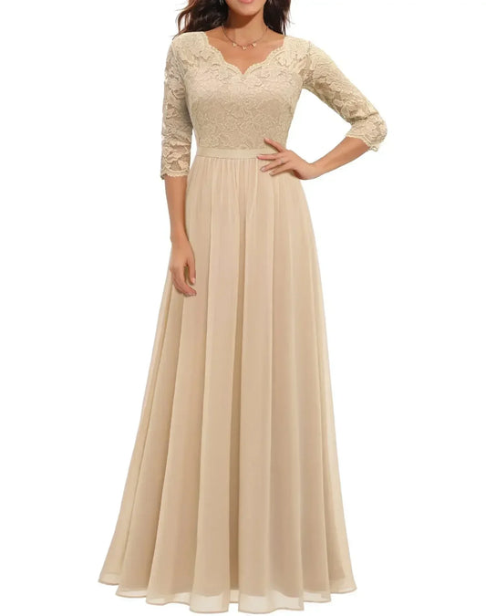Helena | Lace Christmas Party Maxi Dress