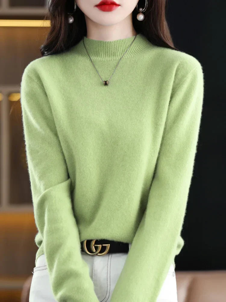 Aveline | Women's Ribbed Mock Neck Jumper