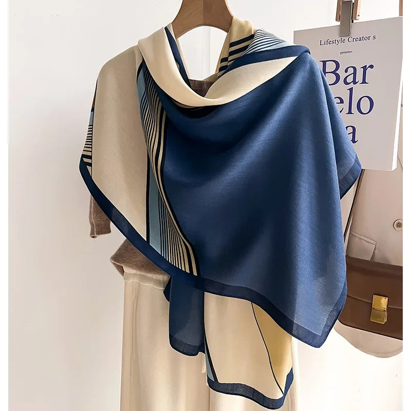 Edith | Women's Oversized Printed Winter Scarf – Soft Wool-Cotton Feel