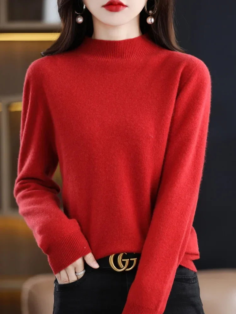 Aveline | Women's Ribbed Mock Neck Jumper