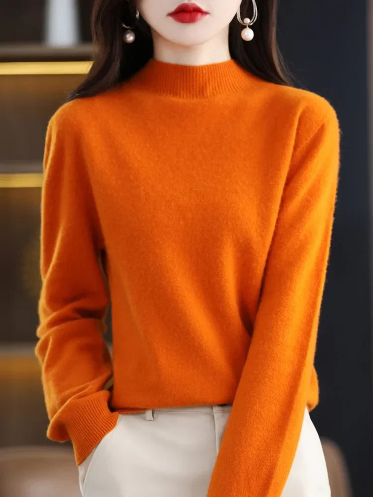 Aveline | Women's Ribbed Mock Neck Jumper