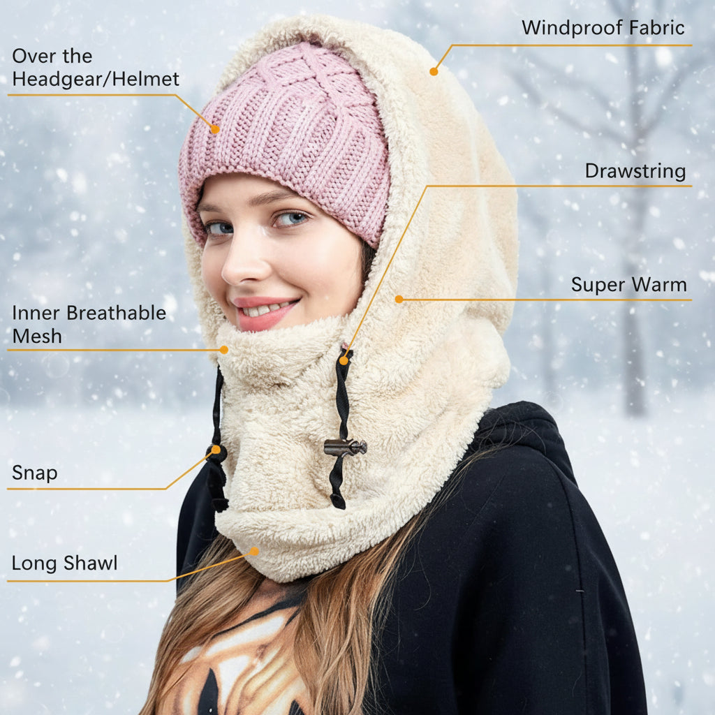 Dagny | Fleece Balaclava Ski Mask with Windproof Full Face Cover