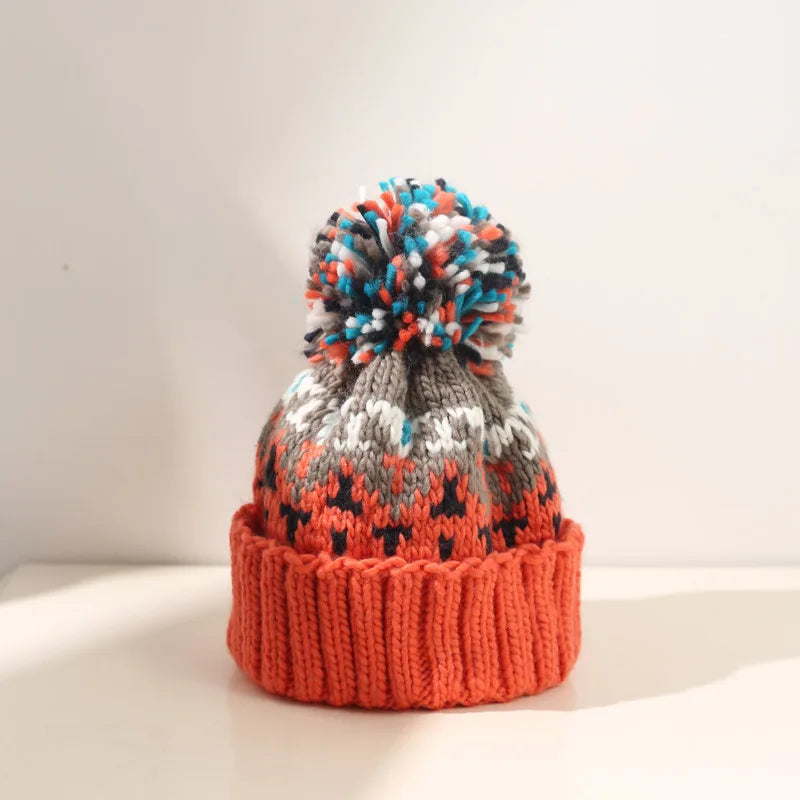 Tamara | Women's Snowflake Knit Beanie Bobble Hat