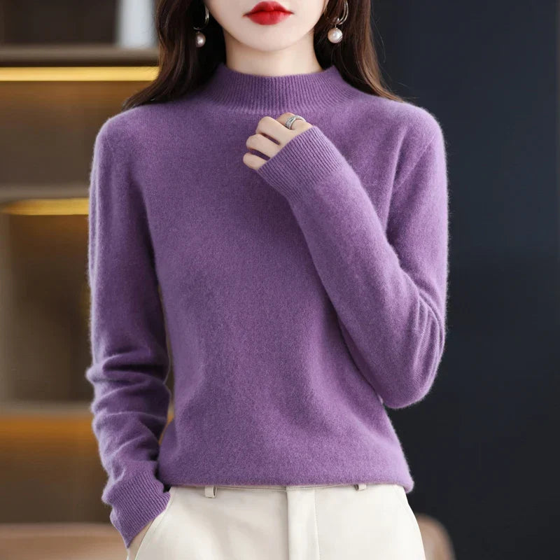 Aveline | Women's Ribbed Mock Neck Jumper