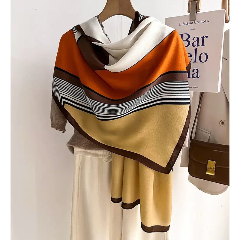 Edith | Women's Oversized Printed Winter Scarf – Soft Wool-Cotton Feel