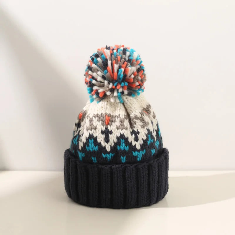Tamara | Women's Snowflake Knit Beanie Bobble Hat