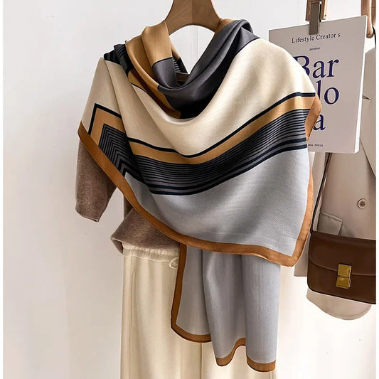 Edith | Women's Oversized Printed Winter Scarf – Soft Wool-Cotton Feel