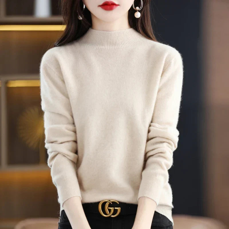 Aveline | Women's Ribbed Mock Neck Jumper