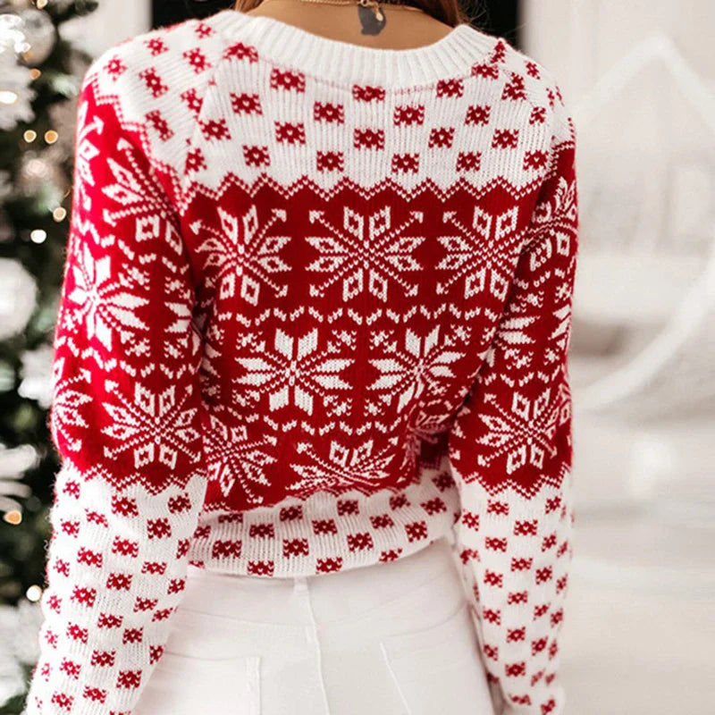 Lilian | Women's Nordic Fair Isle Ribbed Knit Christmas Jumper