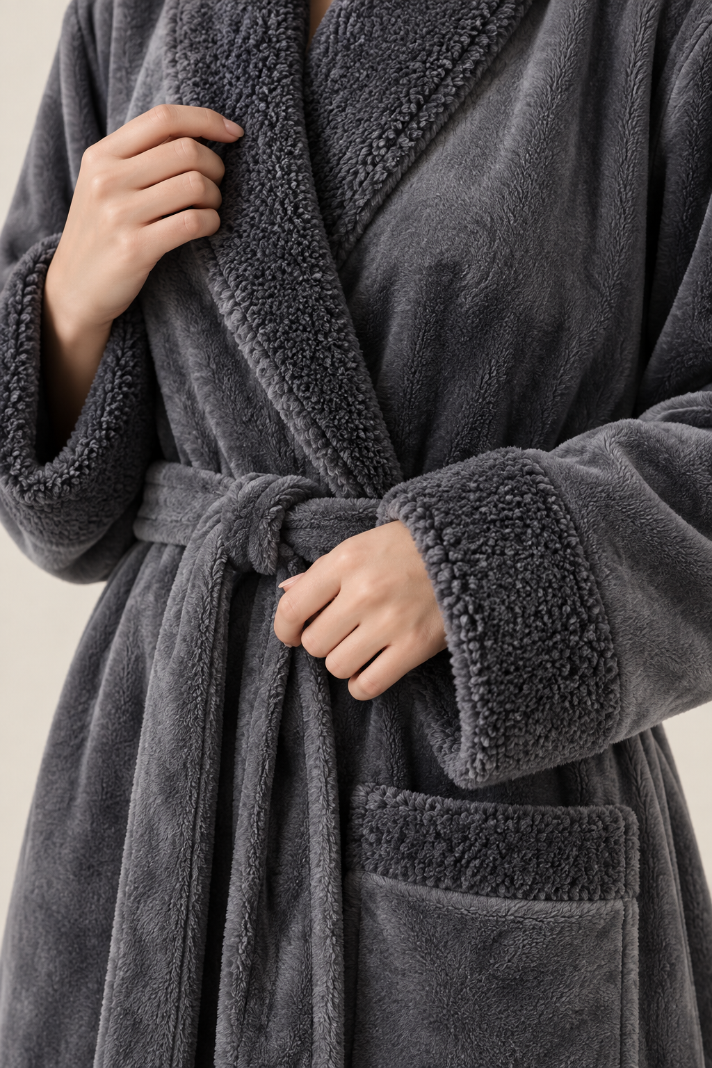 Isolde | Women's Long Plush Fleece Dressing Gown with Pockets