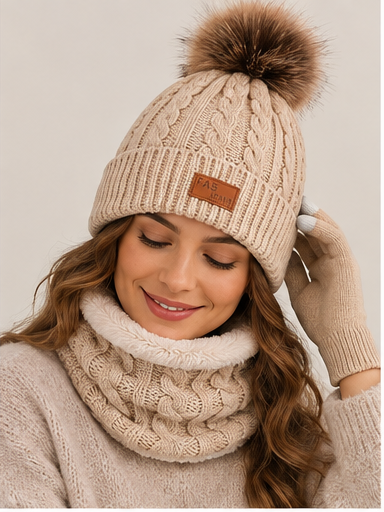 Bronwen | Women's Hat, Gloves & Snood Set – Knitted 3-Piece Winter Gift Set