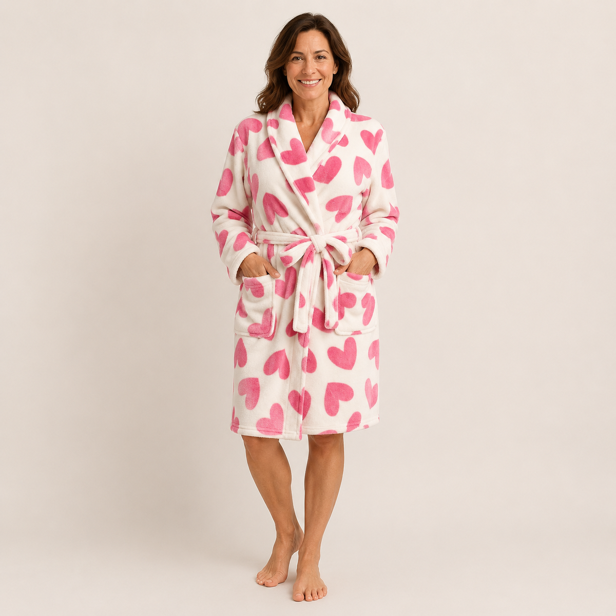 Tamsin | Women's Long Fleece Dressing Gown with Shawl Collar