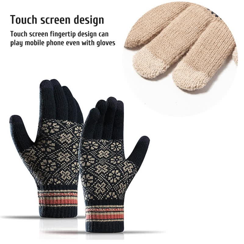 Noor | Women's Snowflake Knit Hat, Scarf & Touchscreen Gloves Gift Set
