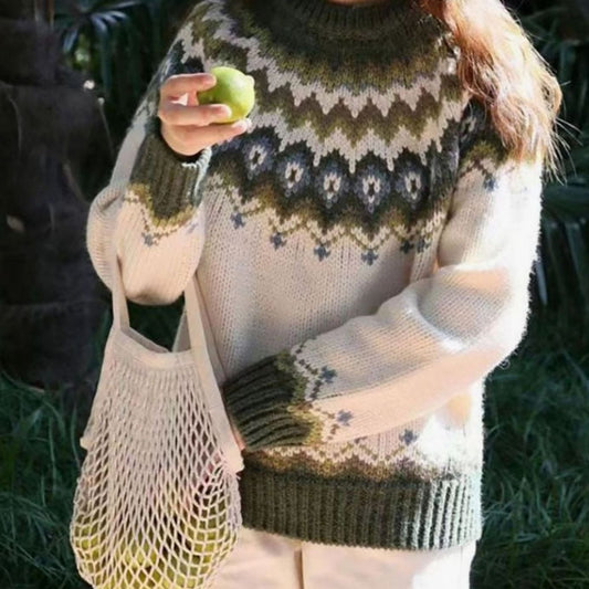 Courtney | Women's Relaxed-Fit Nordic Fair Isle Knit Jumper