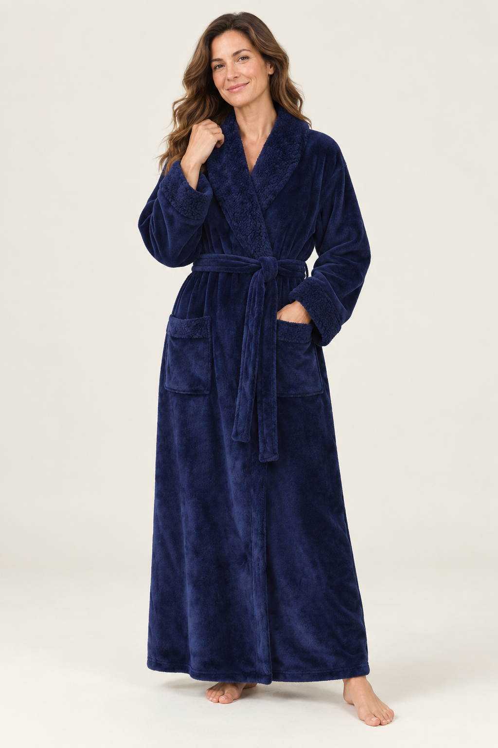 Isolde | Women's Long Plush Fleece Dressing Gown with Pockets