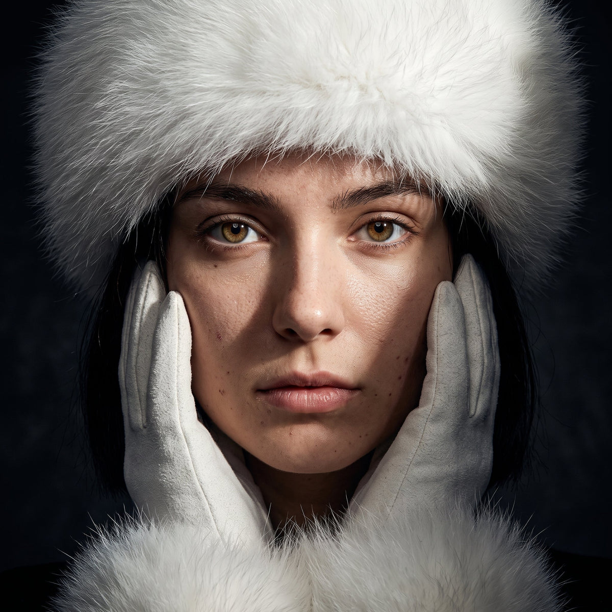 Wynn | Women's Faux Fur Trim Knit Headband & Gloves Set