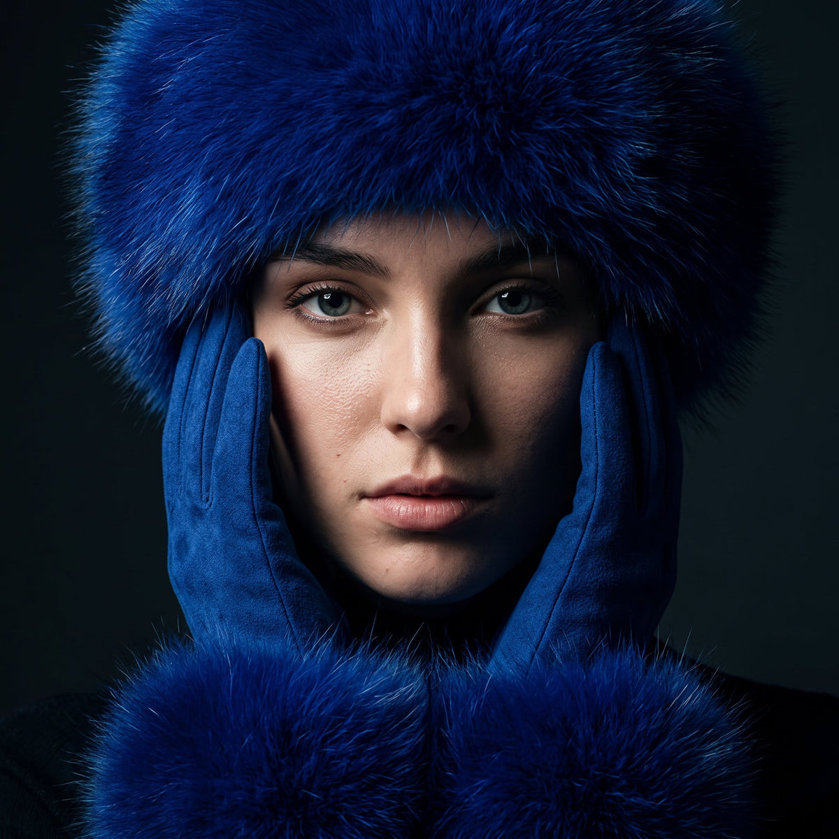 Wynn | Women's Faux Fur Trim Knit Headband & Gloves Set