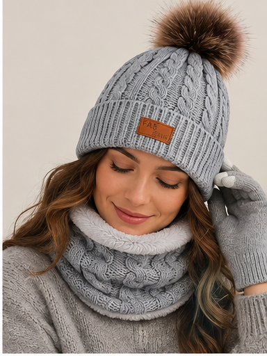 Bronwen | Women's Hat, Gloves & Snood Set – Knitted 3-Piece Winter Gift Set